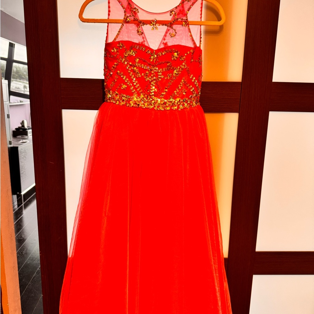 Hot pink dress with rhinestones